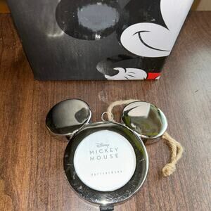 New Disney Pottery Barn Mickey Mouse frame ornament silver tone